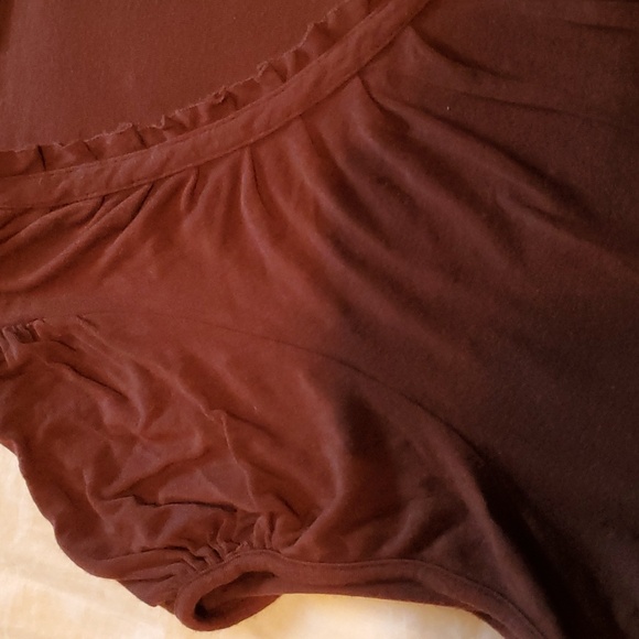 FEVER cap sleeve lightweight brown colored top with scoop neck top - Picture 3 of 3